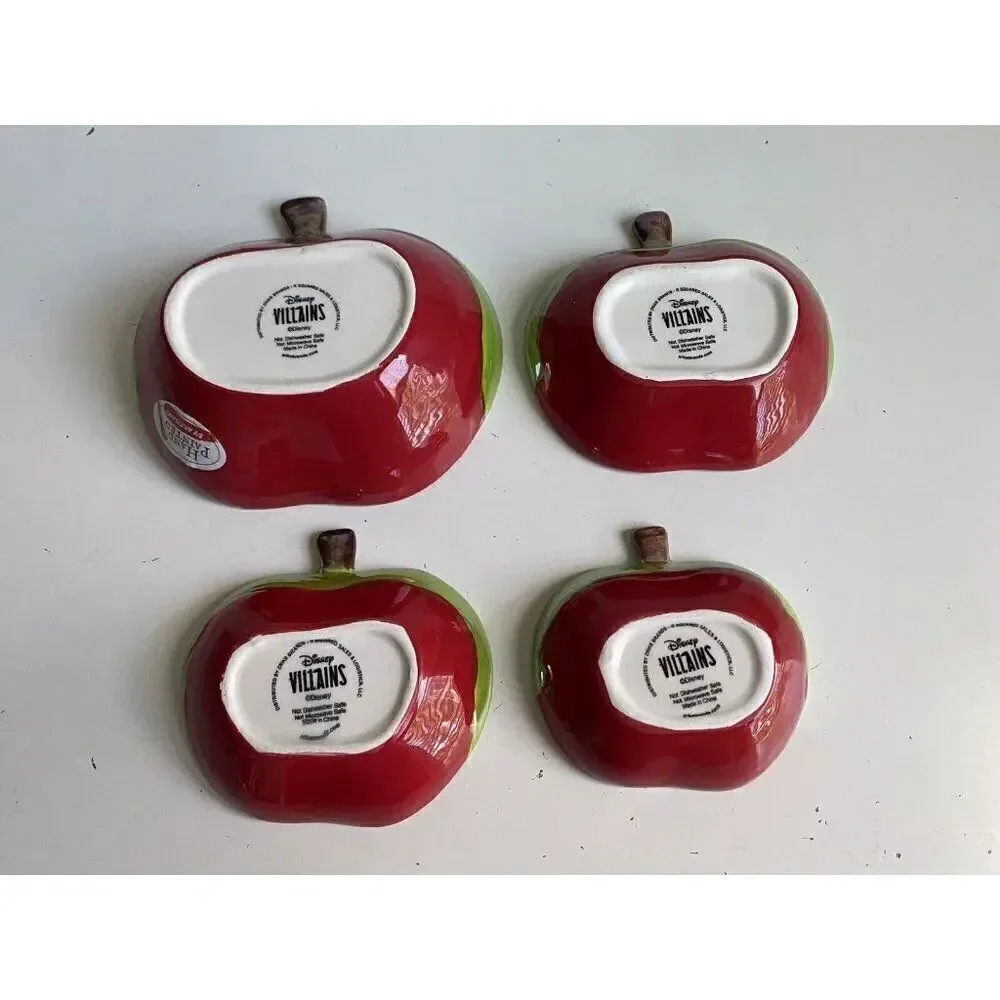 Set Of 4 Disney Halloween Villains Poisoned Apple Measuring Cups‎ Iridescent NEW